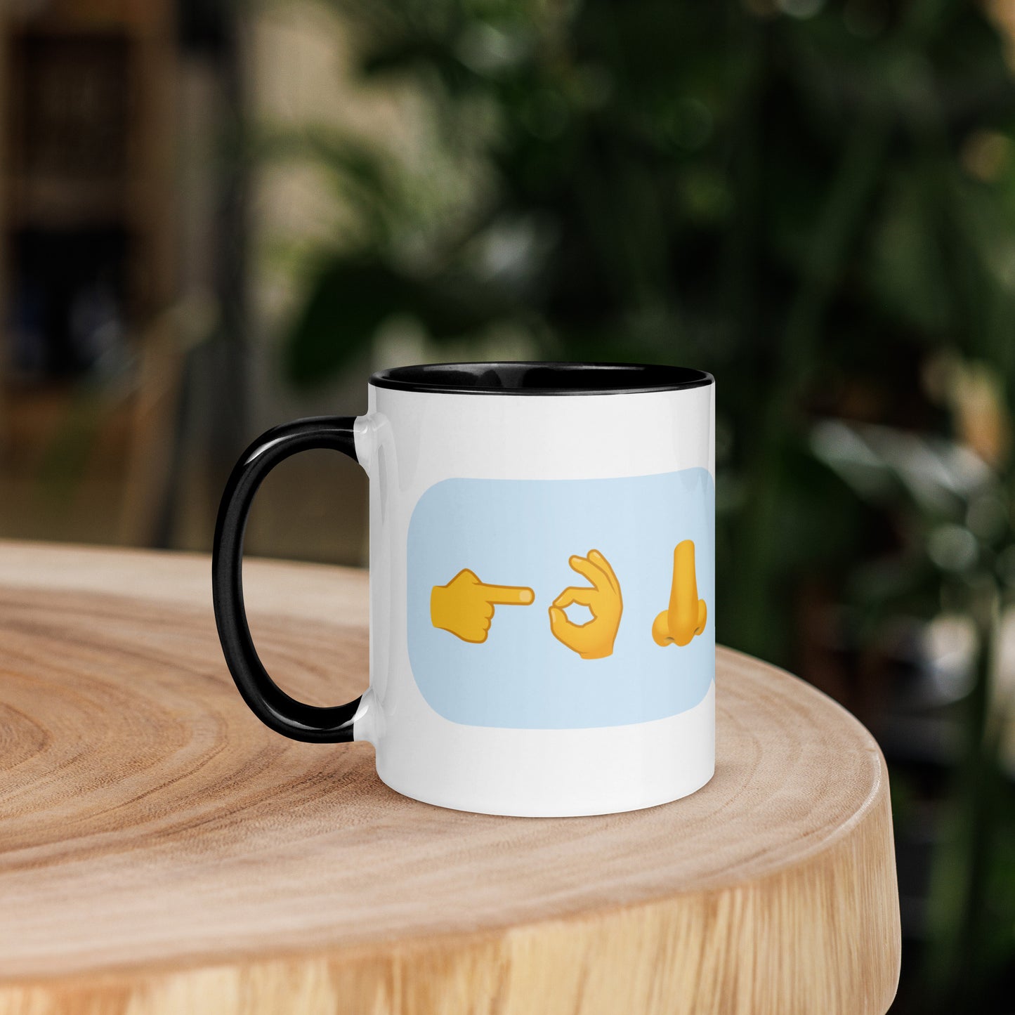 Mug with Swearoji and use example